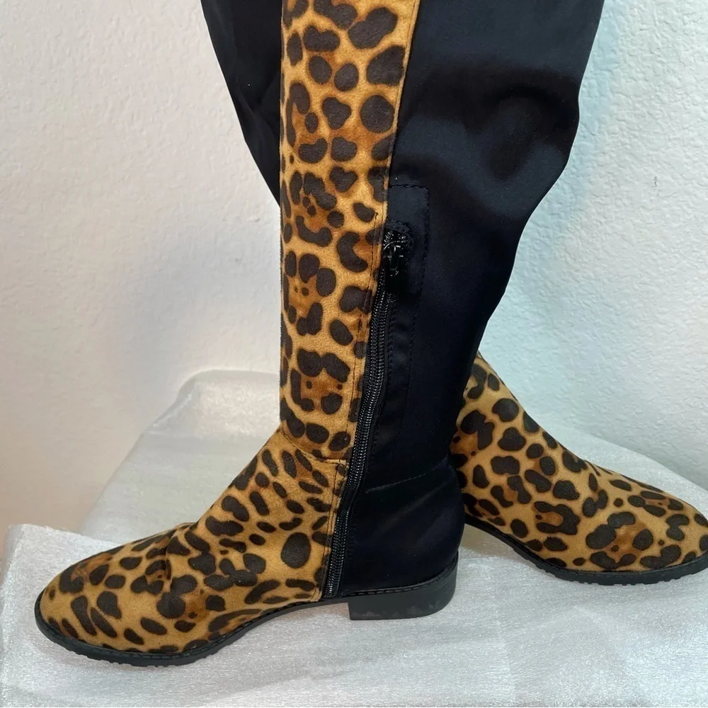 YOKI Leopard Print Boots : over the knee Size 6 Leopard animal print  size 6